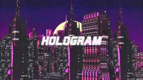 Videohive - Retro Cyber City Background Hologram - 36783119 - 36783119