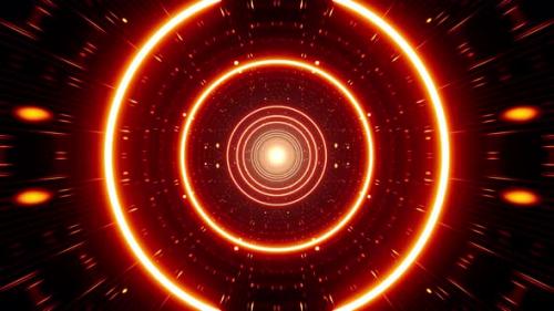 Videohive - Flickering Red Circle Light on the Geometric Dot Pattern Art - 36785107 - 36785107