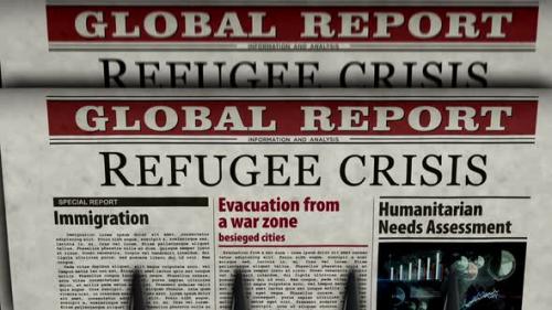 Videohive - Refugee crisis and humanitarian aid newspaper printing press - 36785818 - 36785818