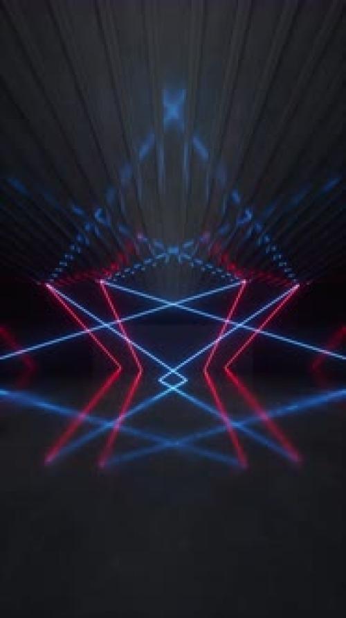 Videohive - Dark room with glowing neon lines - 36751540 - 36751540