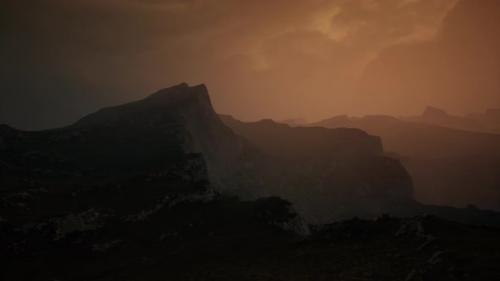 Videohive - Dramatic Sky Over Rocky Mountains at Sunset - 36782101 - 36782101
