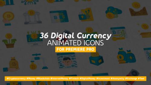 Videohive - 36 Digital Currency Modern Flat Animated Icons - 36825966 - 36825966
