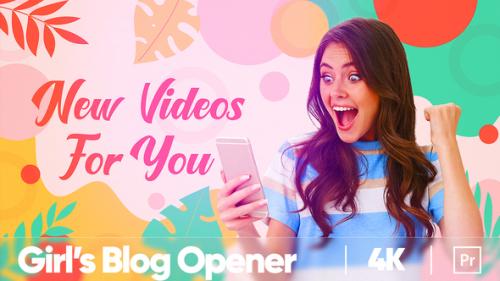 Videohive - Girl's Blog Opener | MOGRT - 36834928 - 36834928