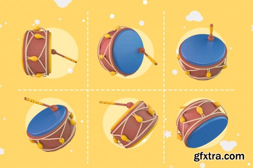 CreativeMarket - Cartoon Ramadan Drum Kit 7020997