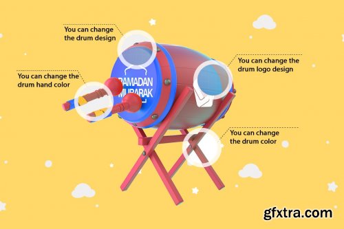 CreativeMarket - Cartoon Ramadan Drums Kit 7019906