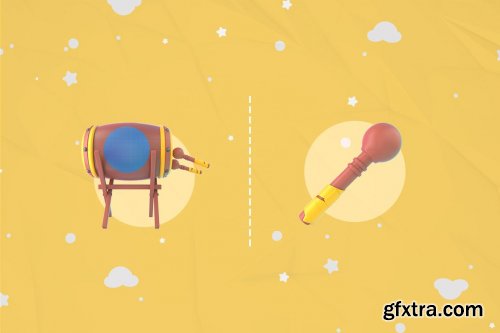 CreativeMarket - Cartoon Ramadan Drums Kit 7019906