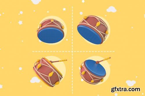 CreativeMarket - Cartoon Ramadan Drum Kit 7020997