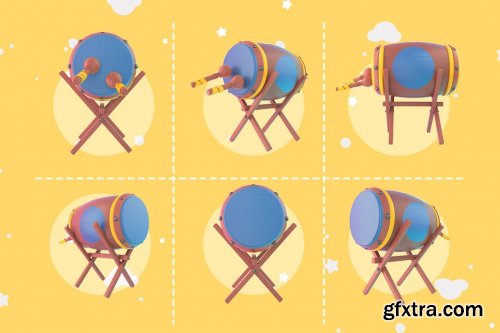 CreativeMarket - Cartoon Ramadan Drums Kit 7019906