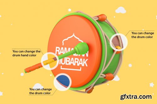 CreativeMarket - Cartoon Ramadan Drum Kit 7020997