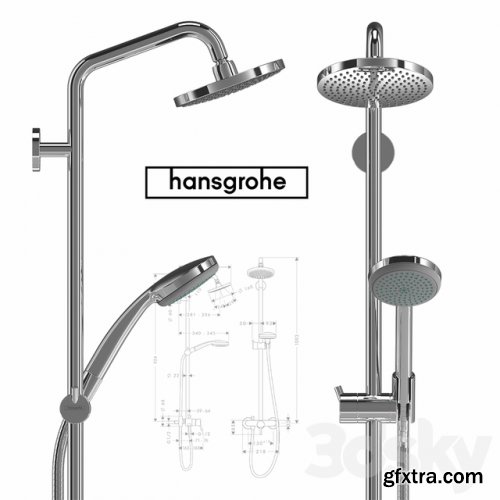 Hansgrohe Croma 100 1jet Showerpipe