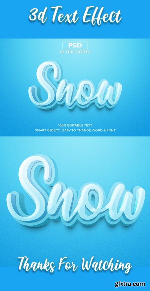 GraphicRiver - Snow 3D Text Effect Style Design 36215319