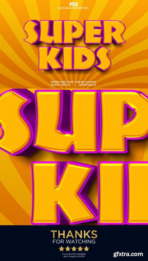 GraphicRiver - Super kids3d Editable Text Effect Premium PSD with Background 36350254