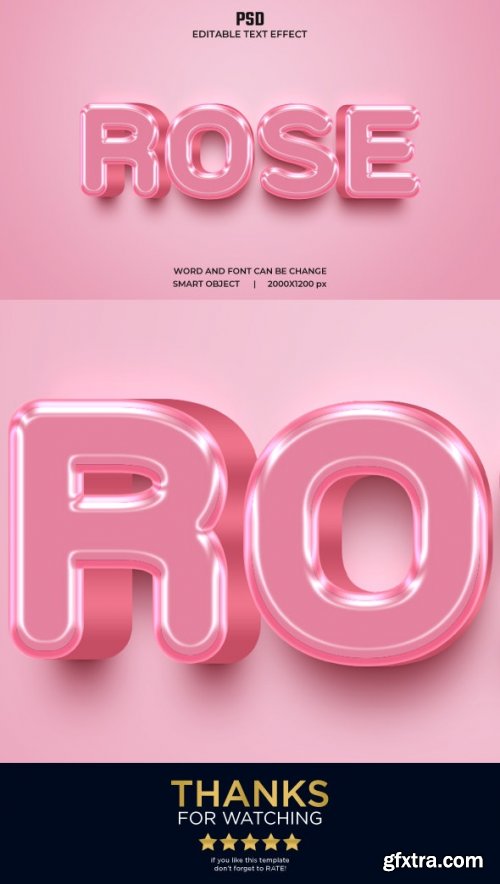 GraphicRiver - Rose 3d Editable Text Effect Style PSD with Background 36351490