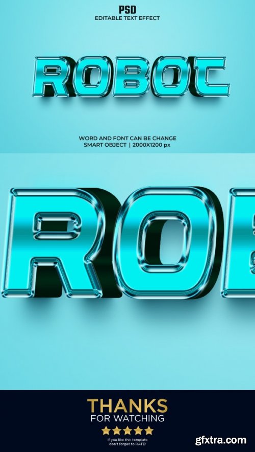 GraphicRiver - Robot 3d Editable Text Effect Style PSD with Background 36344001