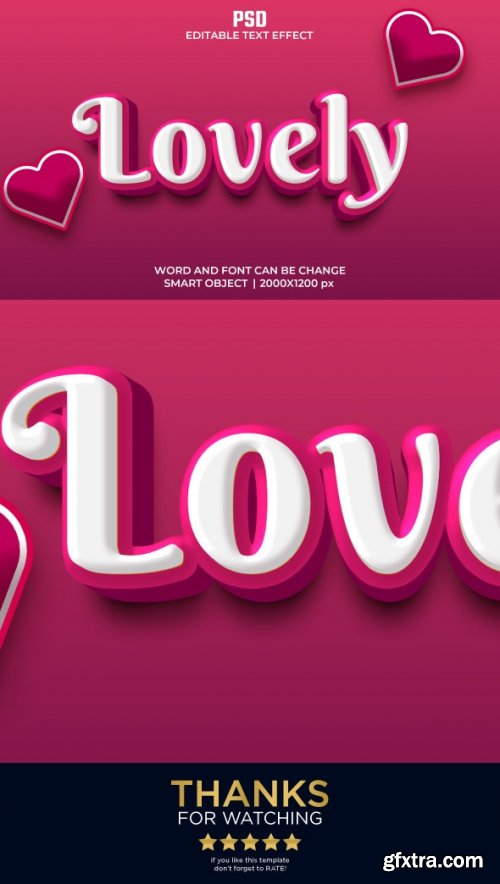 GraphicRiver - Lovely 3d Editable Text Effect Style PSD with Background 36343951