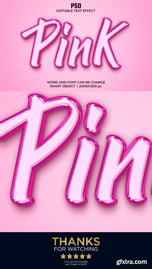 GraphicRiver - Pink 3D Editable Text Effect Style PSD with Background 36319094