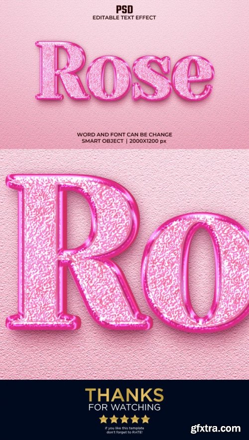 GraphicRiver - Rose 3D Editable Text Effect Style PSD with Background 36319160