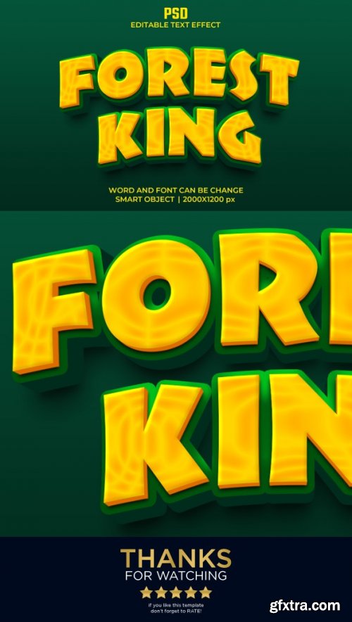 GraphicRiver - Forest King 3d Editable Text Effect Premium PSD with Background 35956678