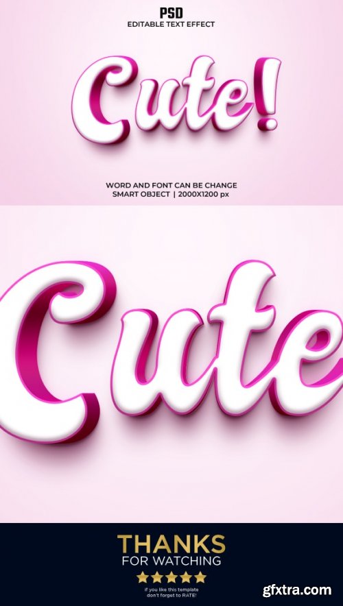 GraphicRiver - Cute 3d Editable Text Effect and Layer Style Premium PSD with Background 35760015