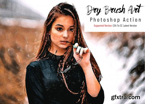 CreativeMarket - Dry Brush Art Photoshop Action 7032895