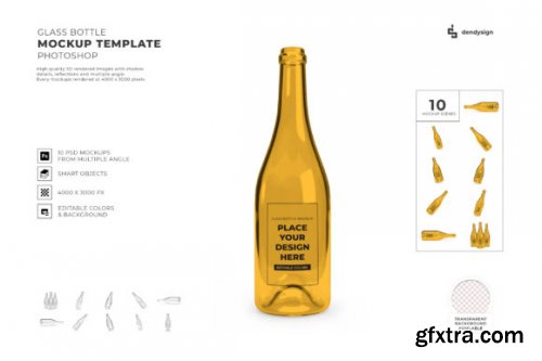 Glass Bottle Packaging Mockup Bundle