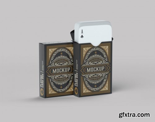 Box with Poker Cards Mockup