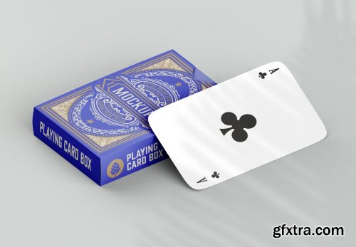 Box with Poker Cards Mockup