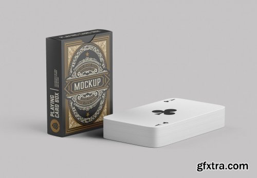 Box with Poker Cards Mockup