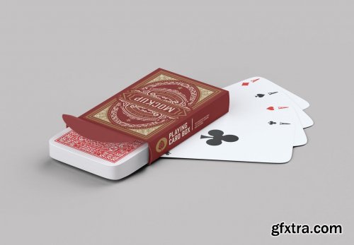 Box with Poker Cards Mockup