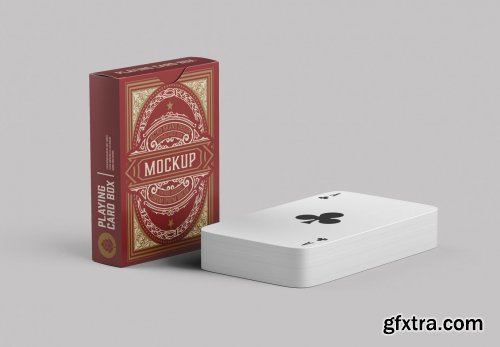 Box with Poker Cards Mockup