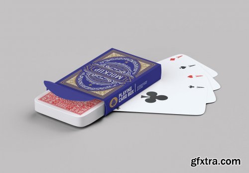 Box with Poker Cards Mockup