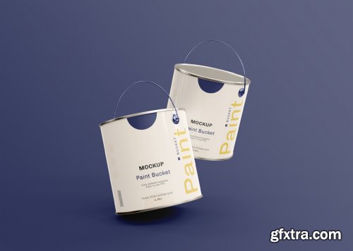 Floating Paint Buckets Mockup