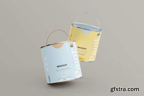 Floating Paint Buckets Mockup