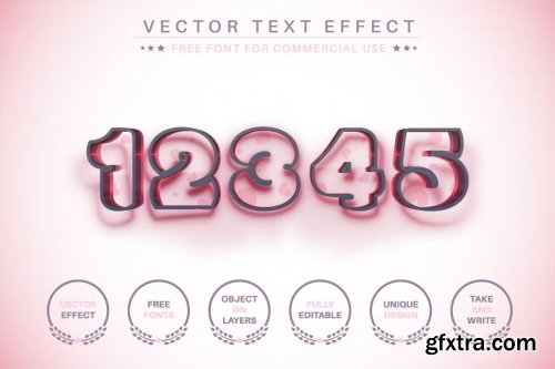 Pink Heart - Editable Text Effect, Font Style