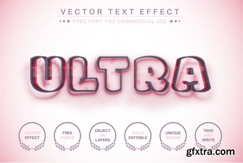 Pink Heart - Editable Text Effect, Font Style