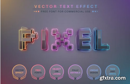 Cyber Pixel - Editable Text Effect, Font Style