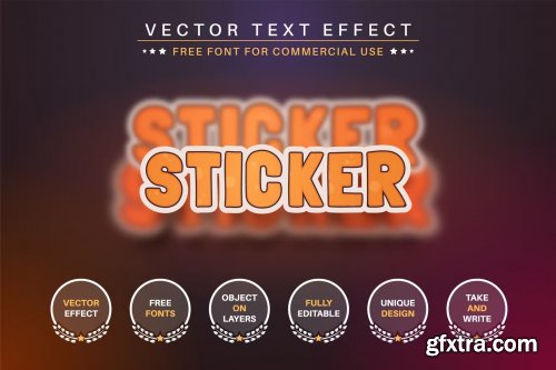 Grunge Sticker - Editable Text Effect, Font Style