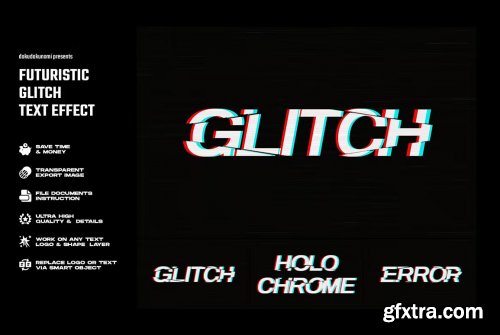 Futuristic glitch text effect