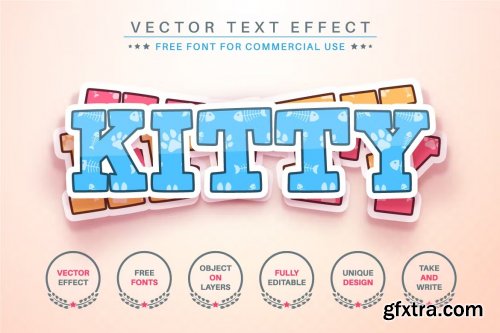 Cat Sticker - Editable Text Effect, Font Style