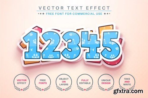 Cat Sticker - Editable Text Effect, Font Style