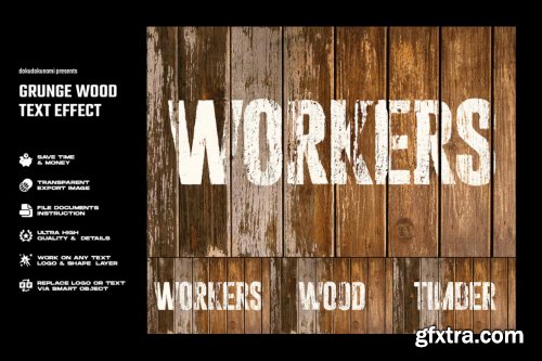 Grunge Wood text effect