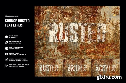 Grunge rusted text effect