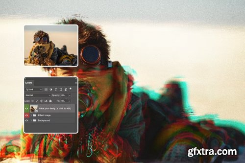 Glitch Film Grain photo effect