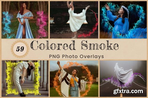 Colored Smoke PNG Overlays Backdrops 