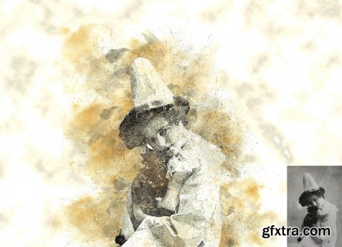 CreativeMarket - Antique Watercolor Photoshop Action 7044588