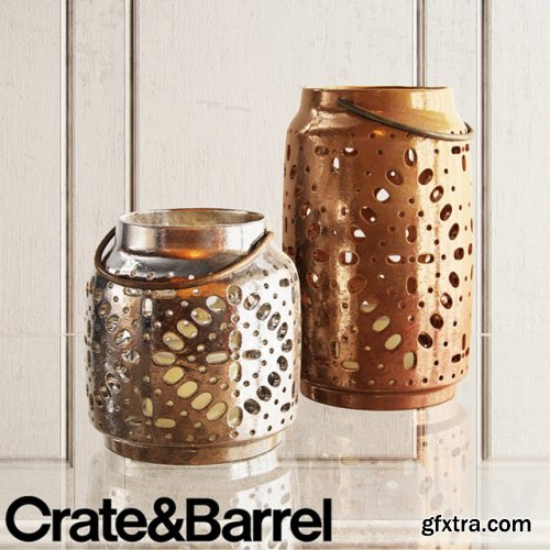 Crate barrel wisteria metallic ceramic lanterns