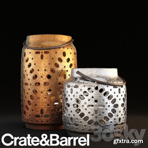 Crate barrel wisteria metallic ceramic lanterns