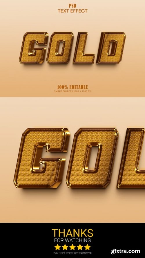 GraphicRiver - Gold PSD smart object editable text effect design 35993051