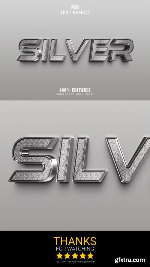 GraphicRiver - Silver PSD smart object editable text effect design 35993060