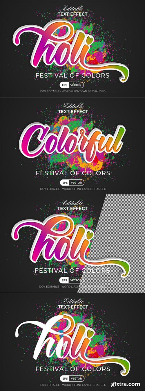 GraphicRiver - Colorful Text Effect Holi Style 36028394